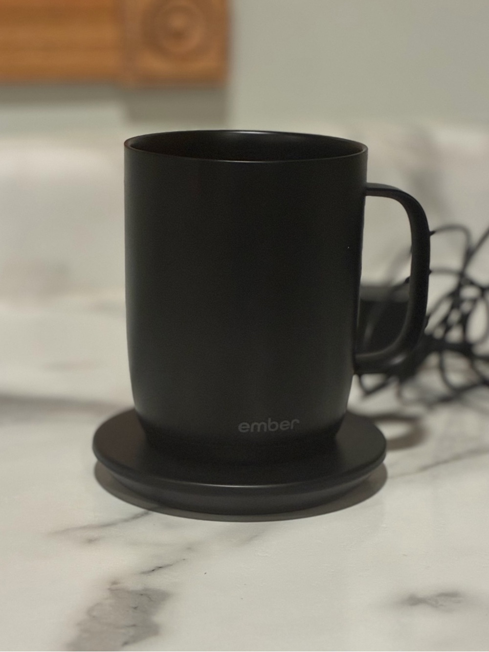 Ember 14oz Black Temperature Control Smart Mug with Coaster